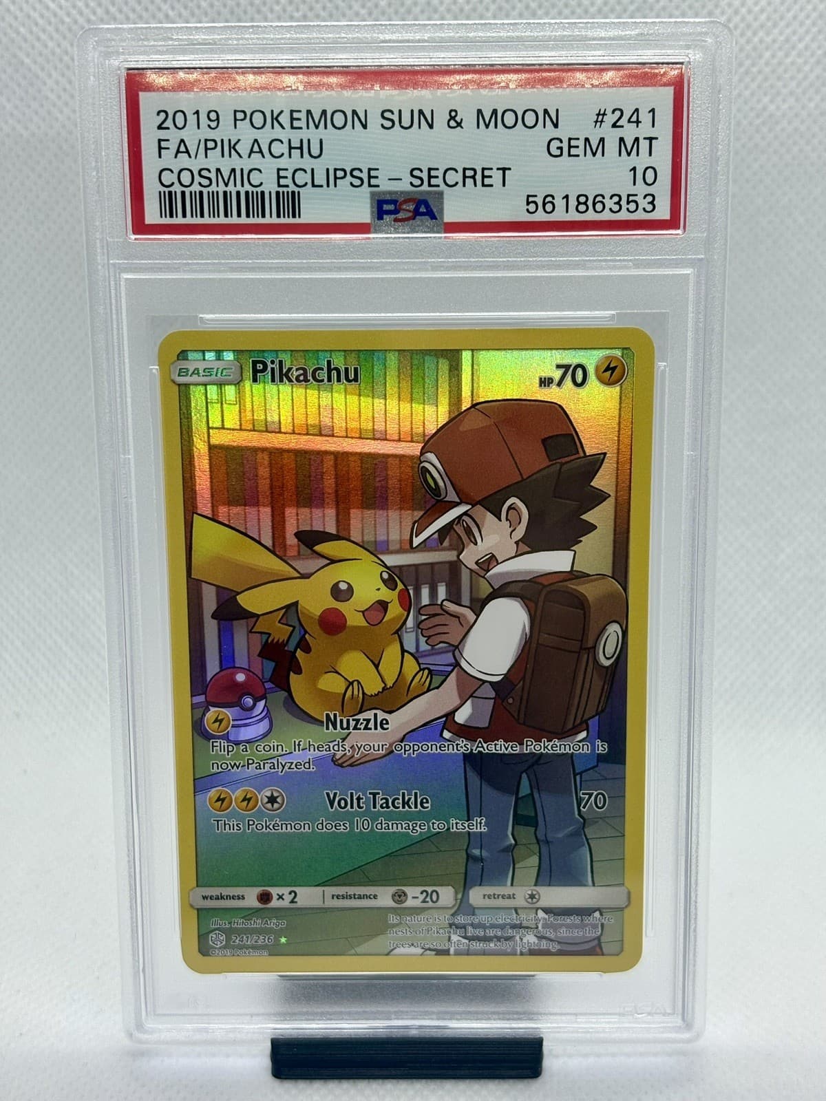 Pokemon Company SM Cosmic Eclipse Pikachu 241/236 Secret Holo EN PSA 10
