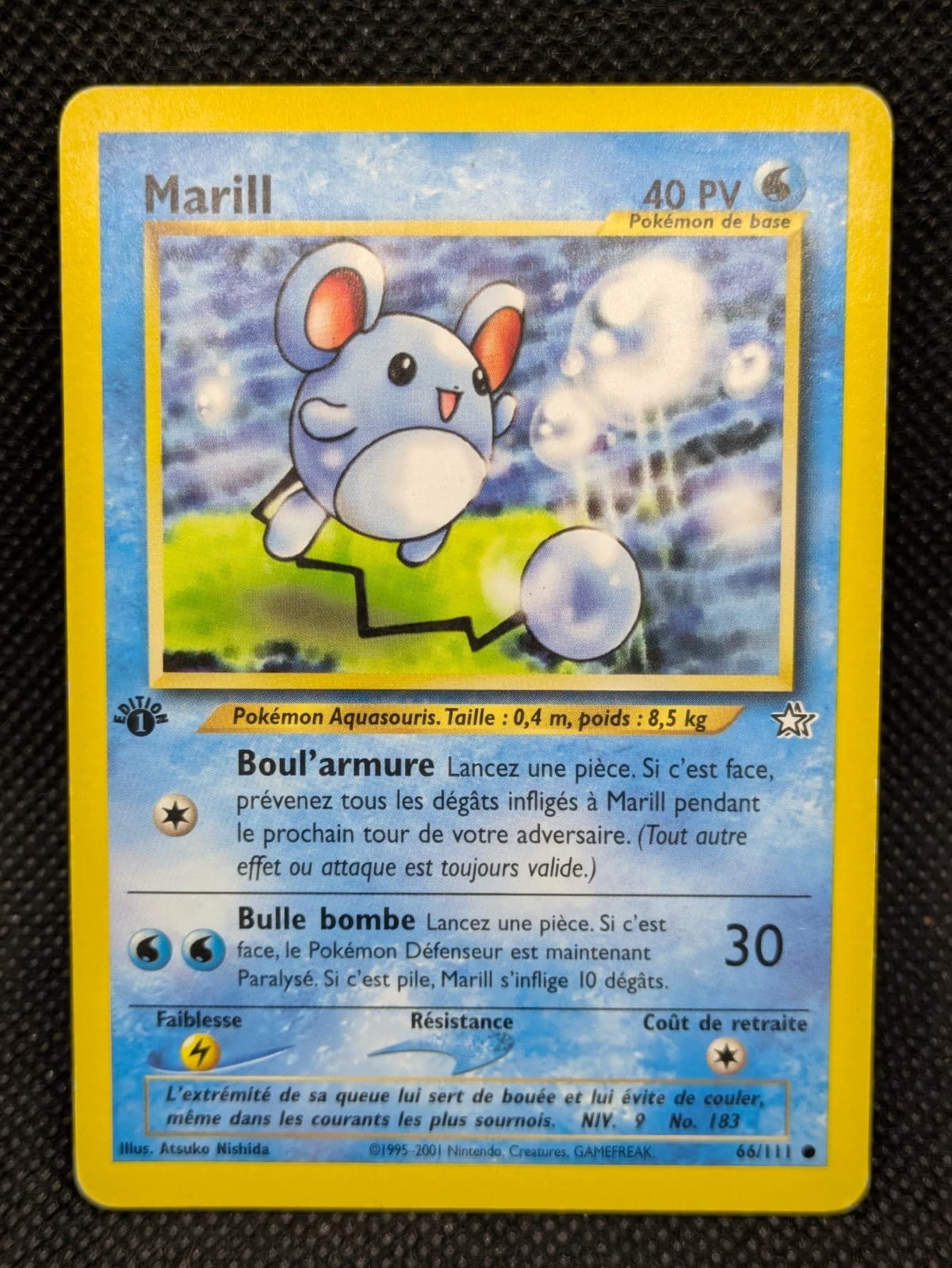 Carte Pokemon MARILL edition 1 - Neo genesis 66/111 - Wizards FR