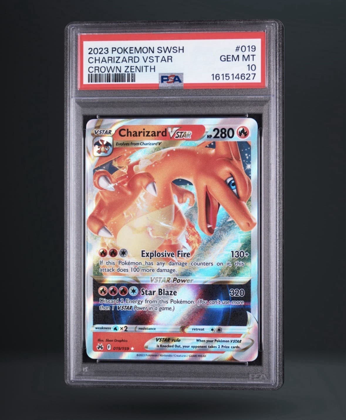 Pokemon Charizard VSTAR 019/159 2023 SWSH Crown Zenith Holo EN PSA 10