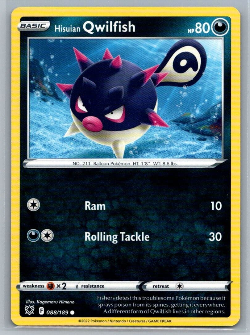 Hisuian Qwilfish 88/189 Astral Radiance Common Pokémon TCG 2022