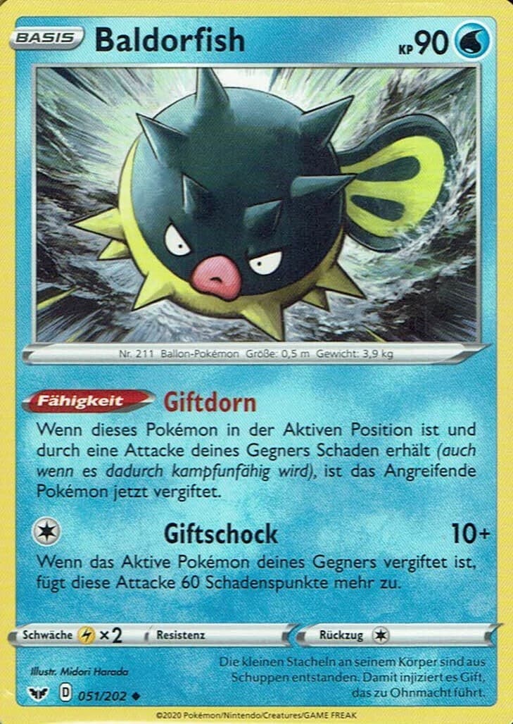 Pokemon Karte TCG Schwert und Schild Baldorfish 51/202 deutsch