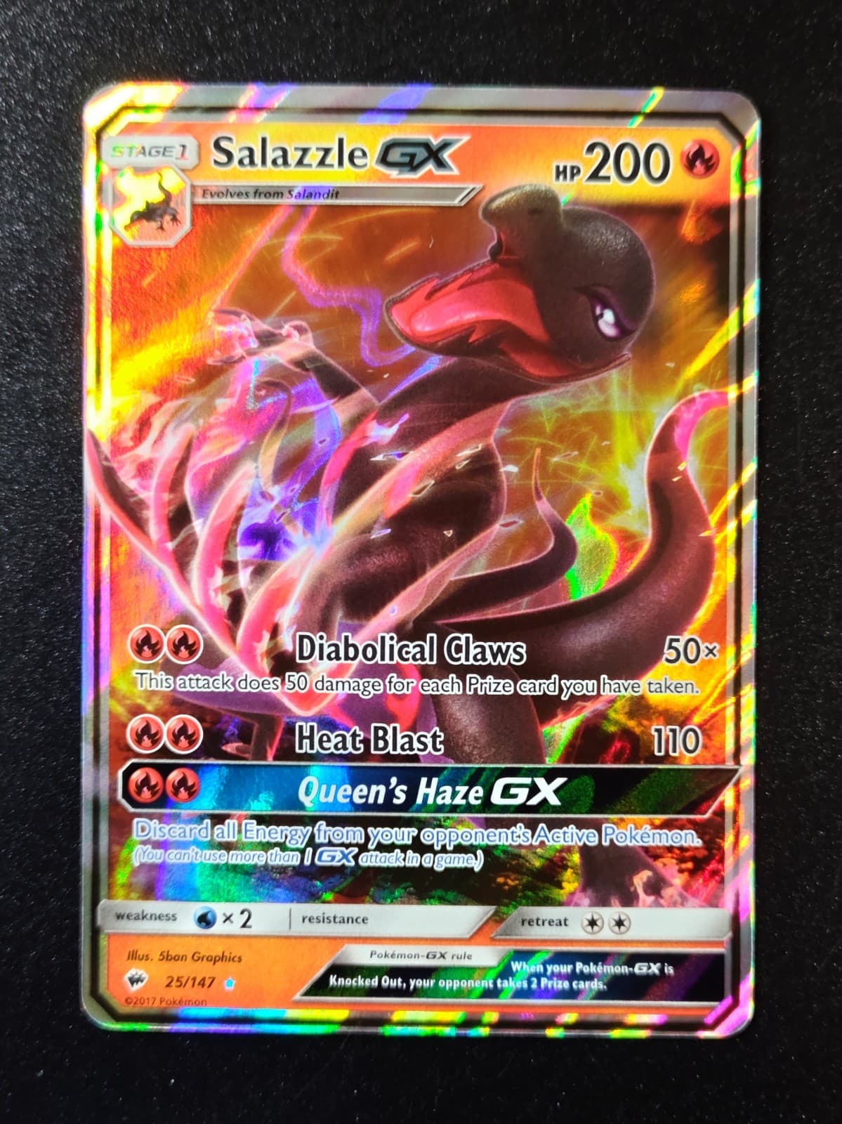 Salazzle GX 25/147 Sm-Burning Shadows Holo - Pokémon Card