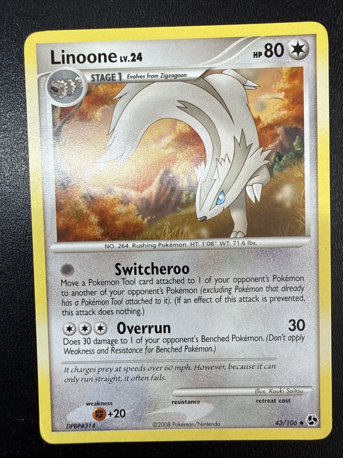 Linoone Great Encounters Pokémon TCG 43/106 Diamond & Pearl Uncommon