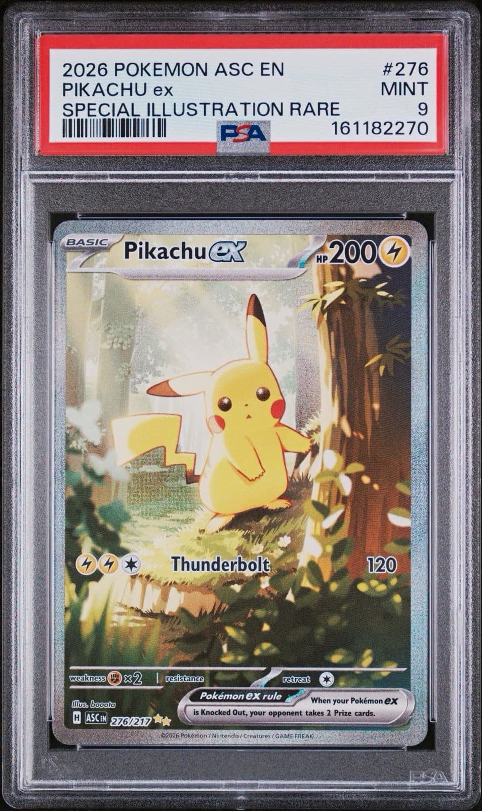Pikachu ex 276/217 Me: Ascended Heroes SIR Holo PSA 9 English