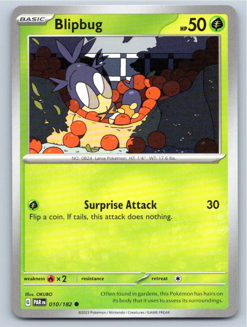 2023 POKEMON BLIPBUG PARADOX RIFT 010/182 COMMON NM A27638 FREE S&H