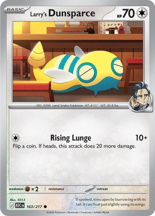 Larry's Dunsparce 163/217 Ascended Heroes Common Near Mint Pokemon