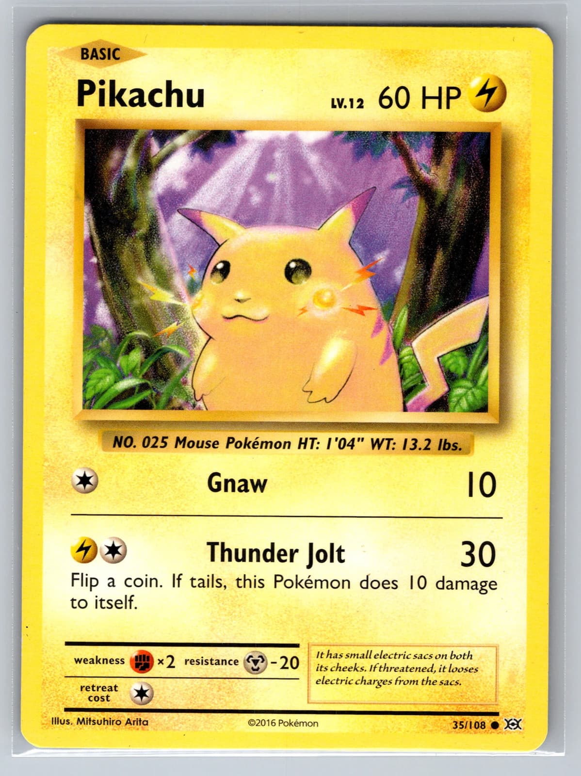 Pikachu #35/108 2016 Evolutions Pokemon TCG