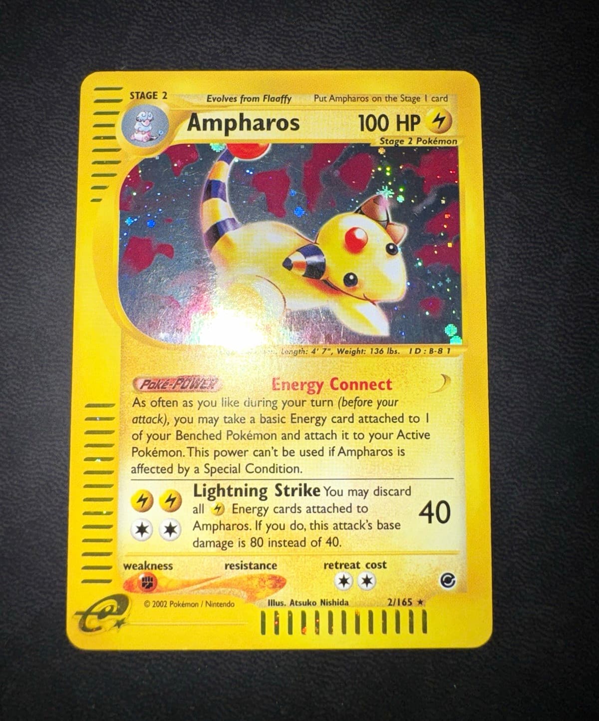 Ampharos Expedition Base Set Holo Rare 002/165 ENG LP+/LP