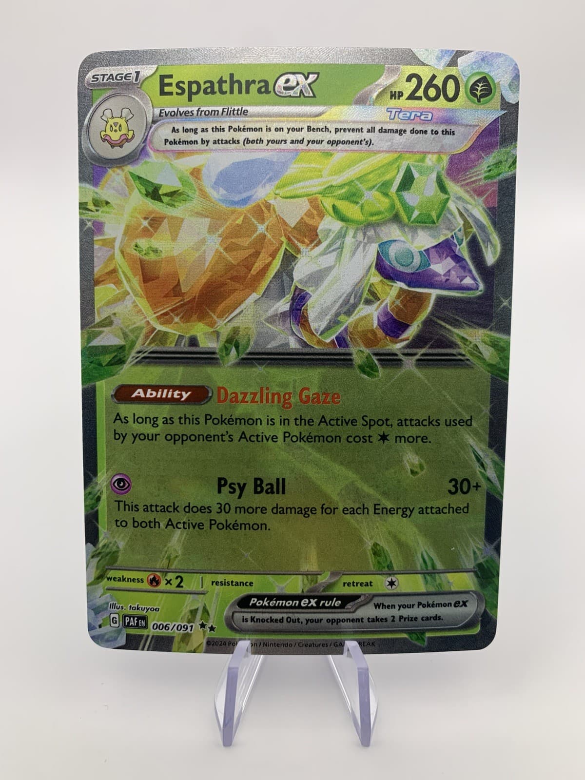 Pokemon Espathra ex 006/091 Paldean Fates Scarlet & Violet Double Rare NM