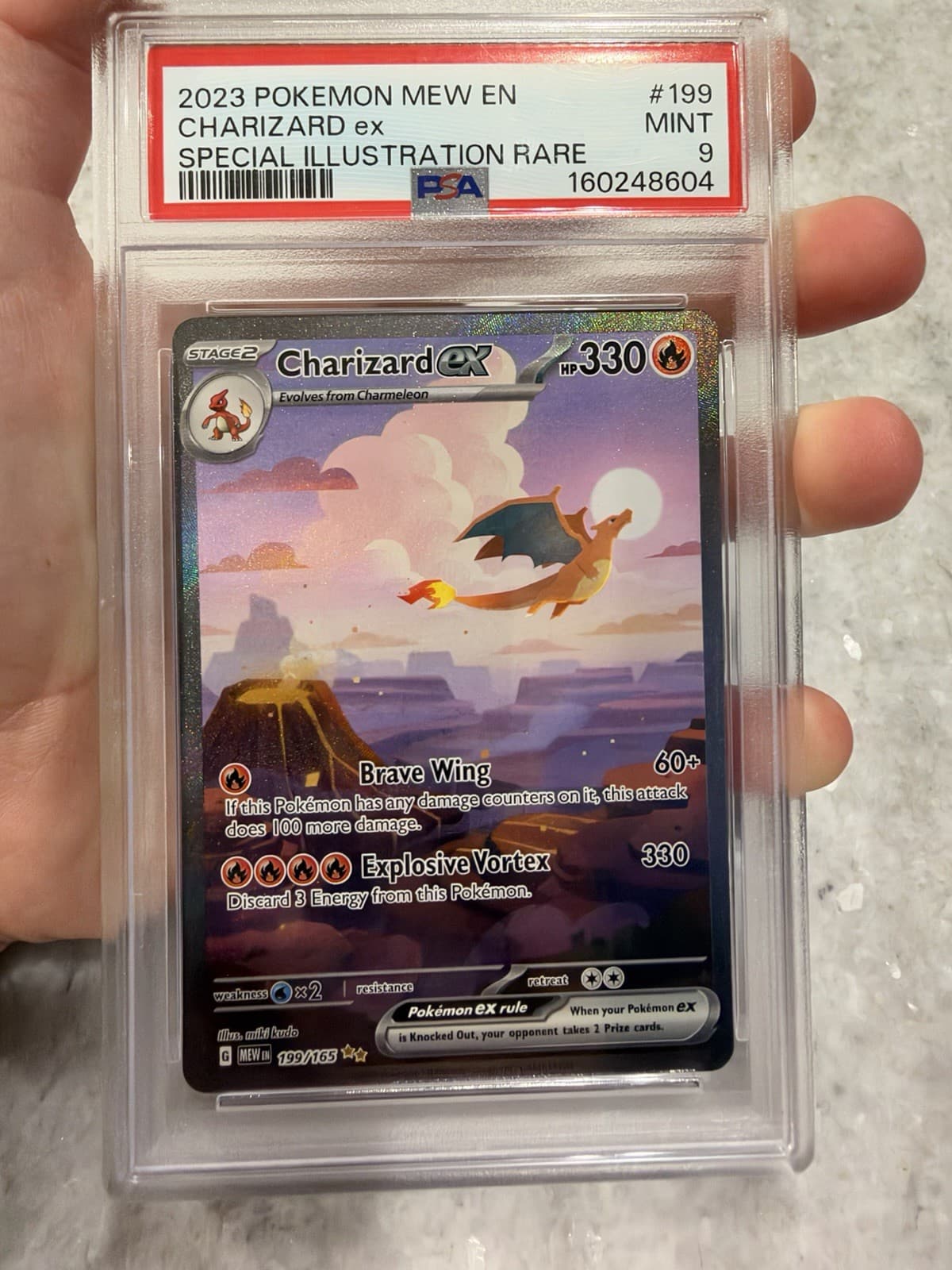 Charizard ex 199/165 Sv: Scarlet & Violet 151 Holo PSA 9