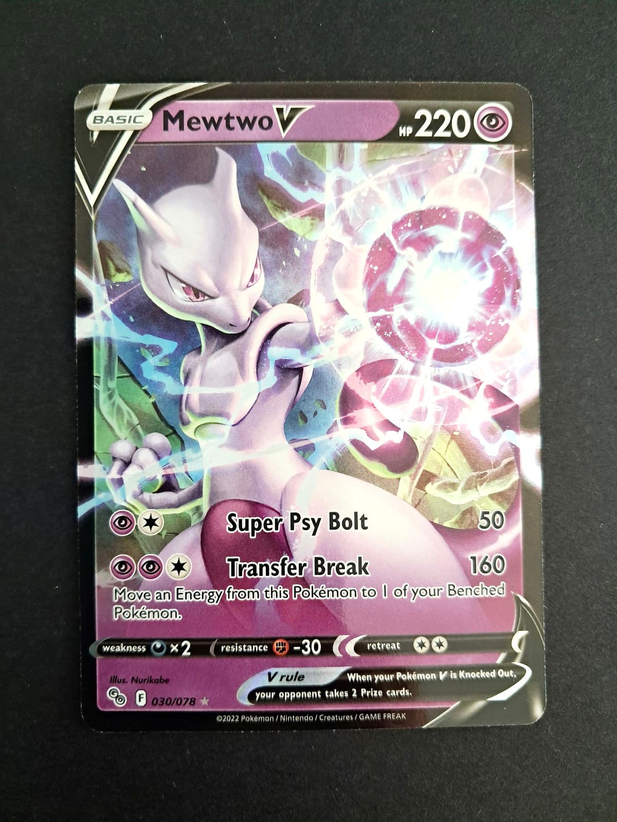 Pokemon TCG Pokemon GO - Mewtwo V 030/078 Full Art Holo - LP
