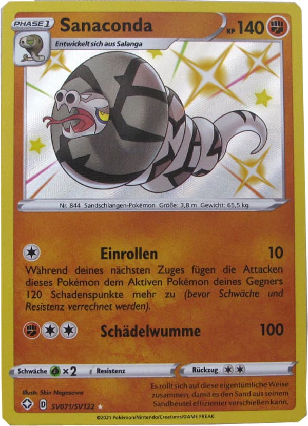 Sanaconda SV071/SV122 SHINY Pokemon Glänzendes Schicksal Karte Deutsch