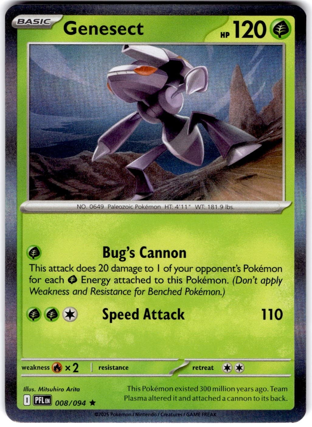 Pokemon Genesect Phantasmal Flames 8/94 Normal Holo Near Mint English
