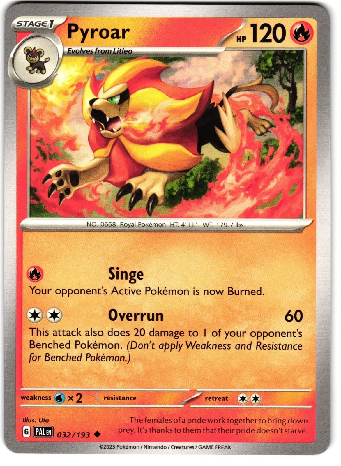 Pyroar 32/193 Pokemon SV: Paldea Evolved