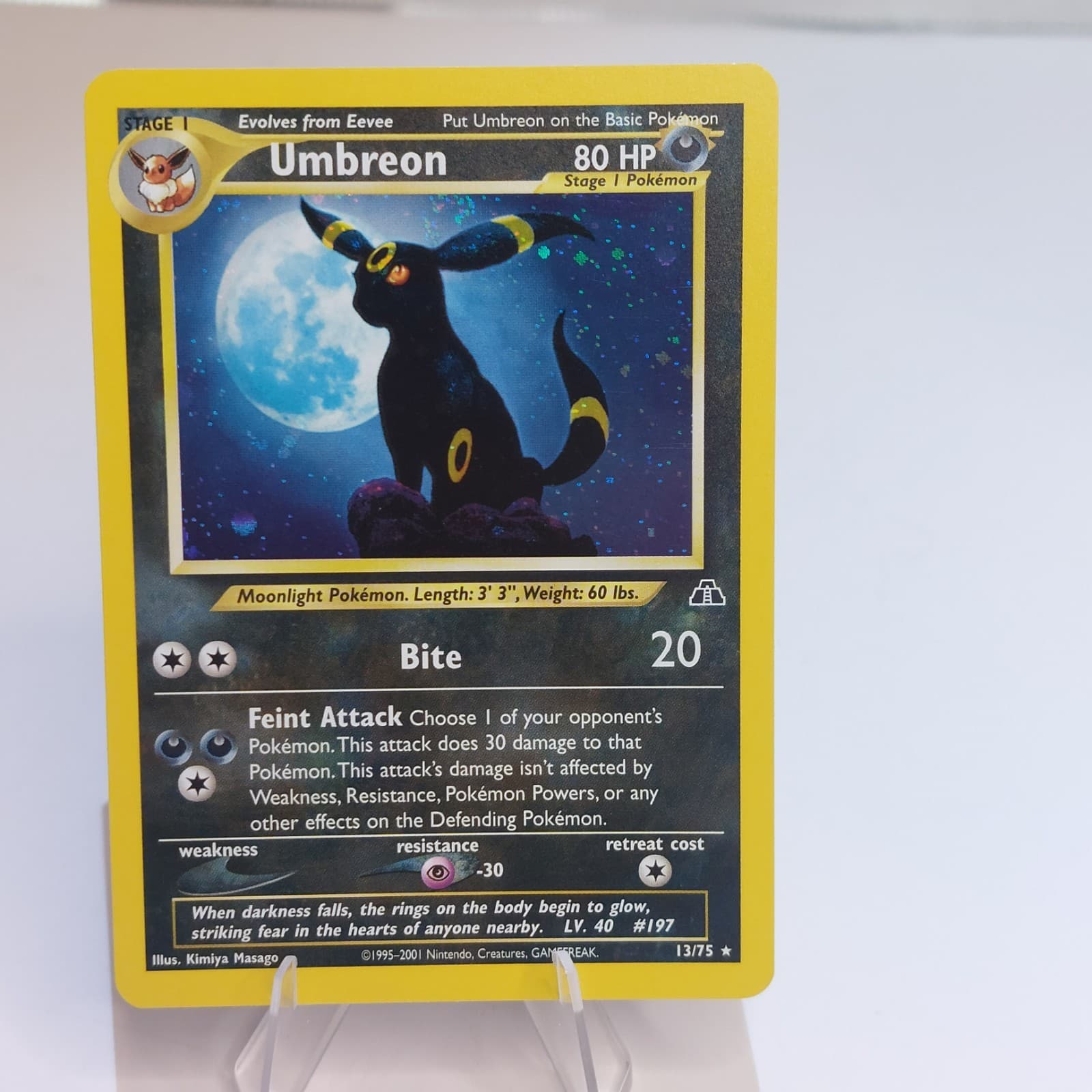 Pokemon Umbreon 13/75 Holo Rare Neo Discovery 2001 WOTC Vintage English LP