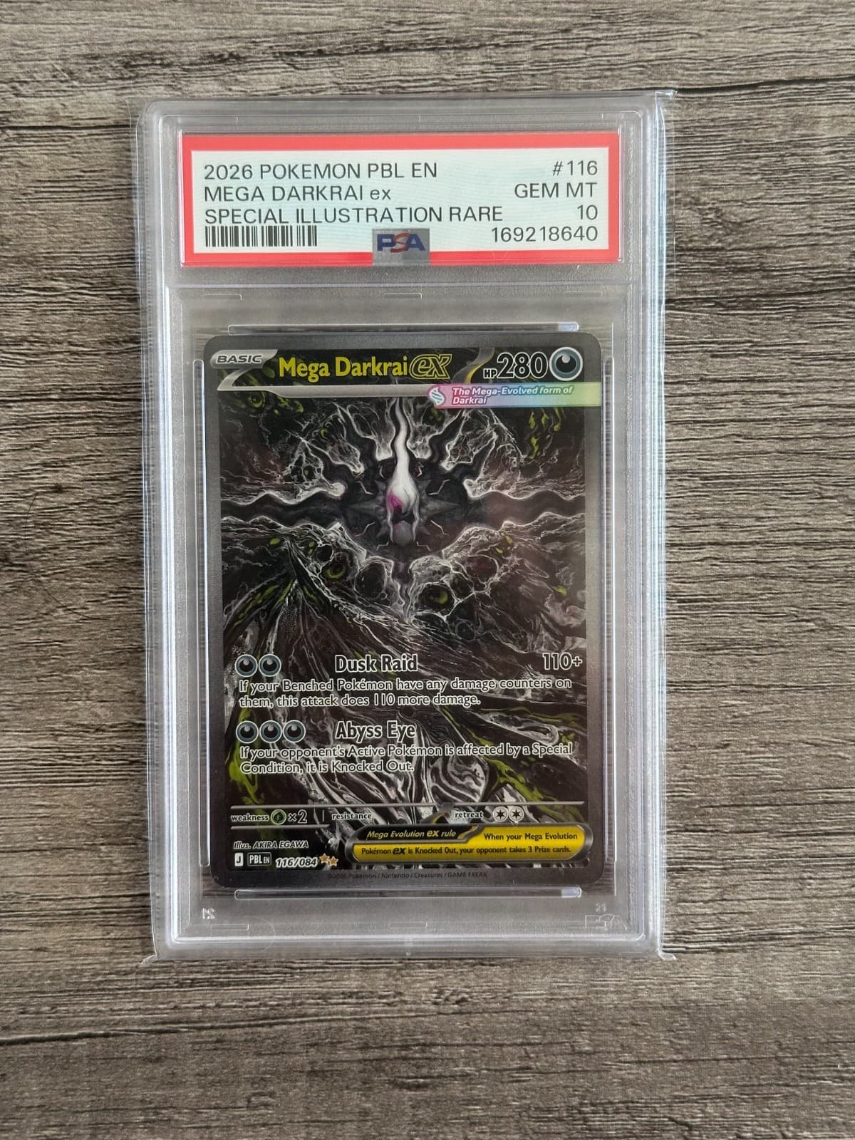 Mega Darkrai ex 116/084 Me05: Pitch Black SIR PSA 10