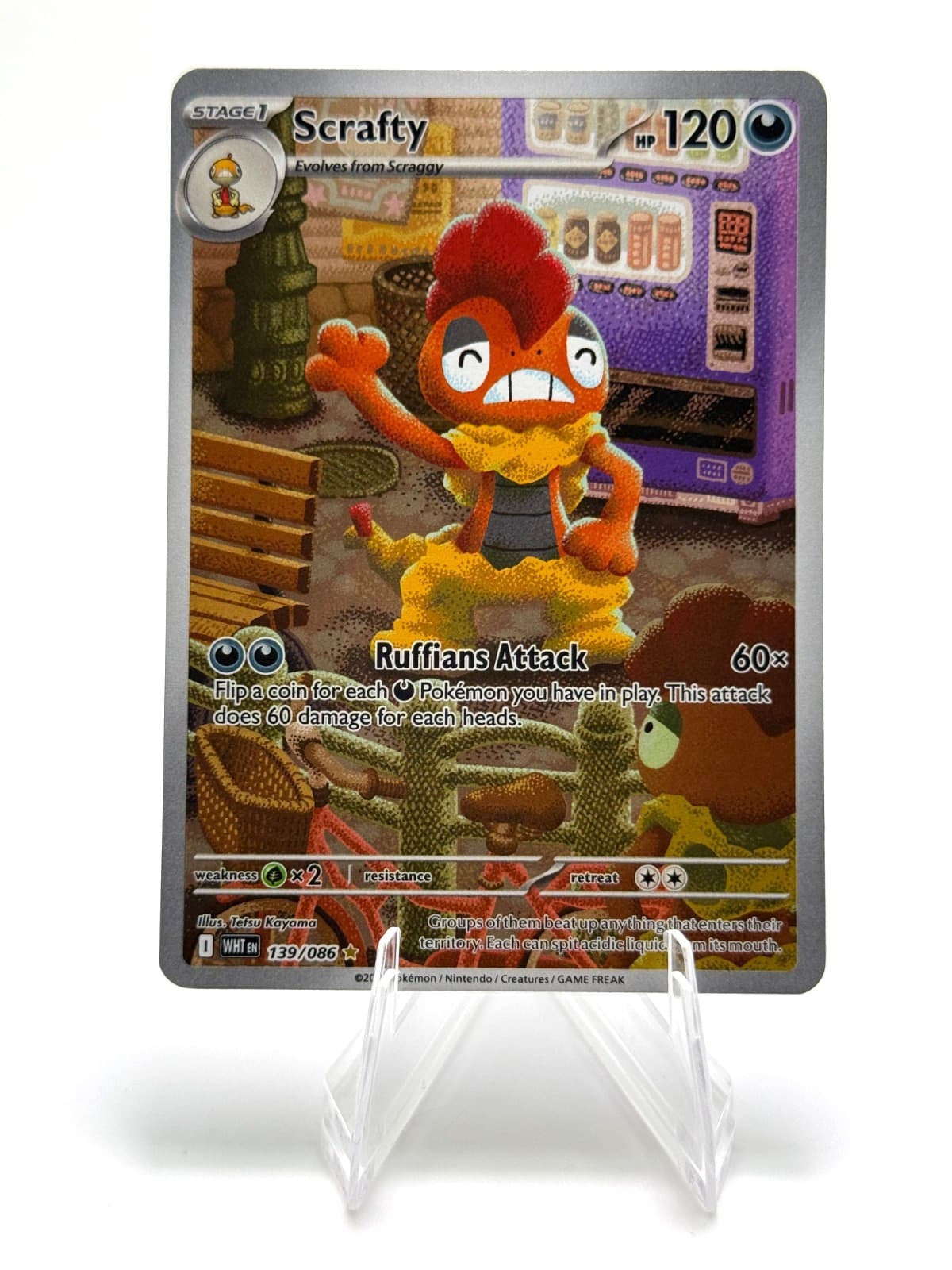 Pokemon Scrafty Illustration Rare White Flare 139/086