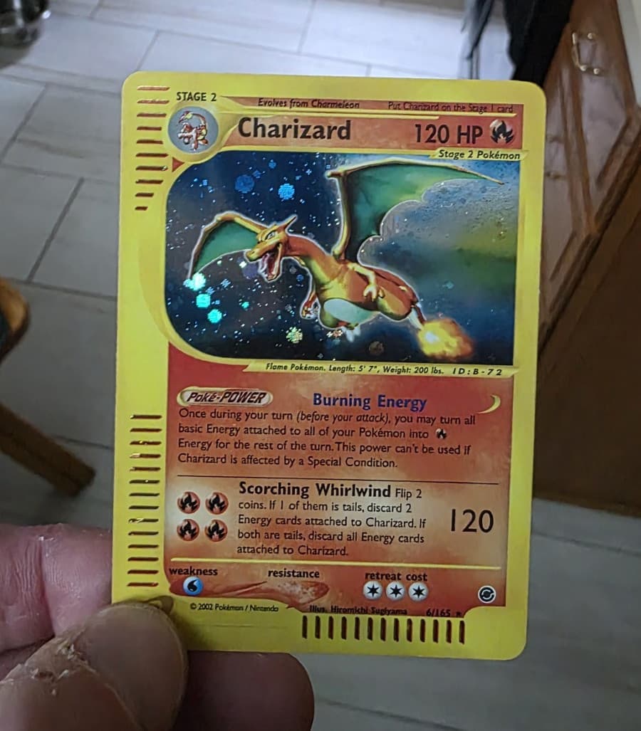 Pokémon TCG Charizard Expedition Base Set 2002 Holo Rare 120HP 6/165 Stage 2