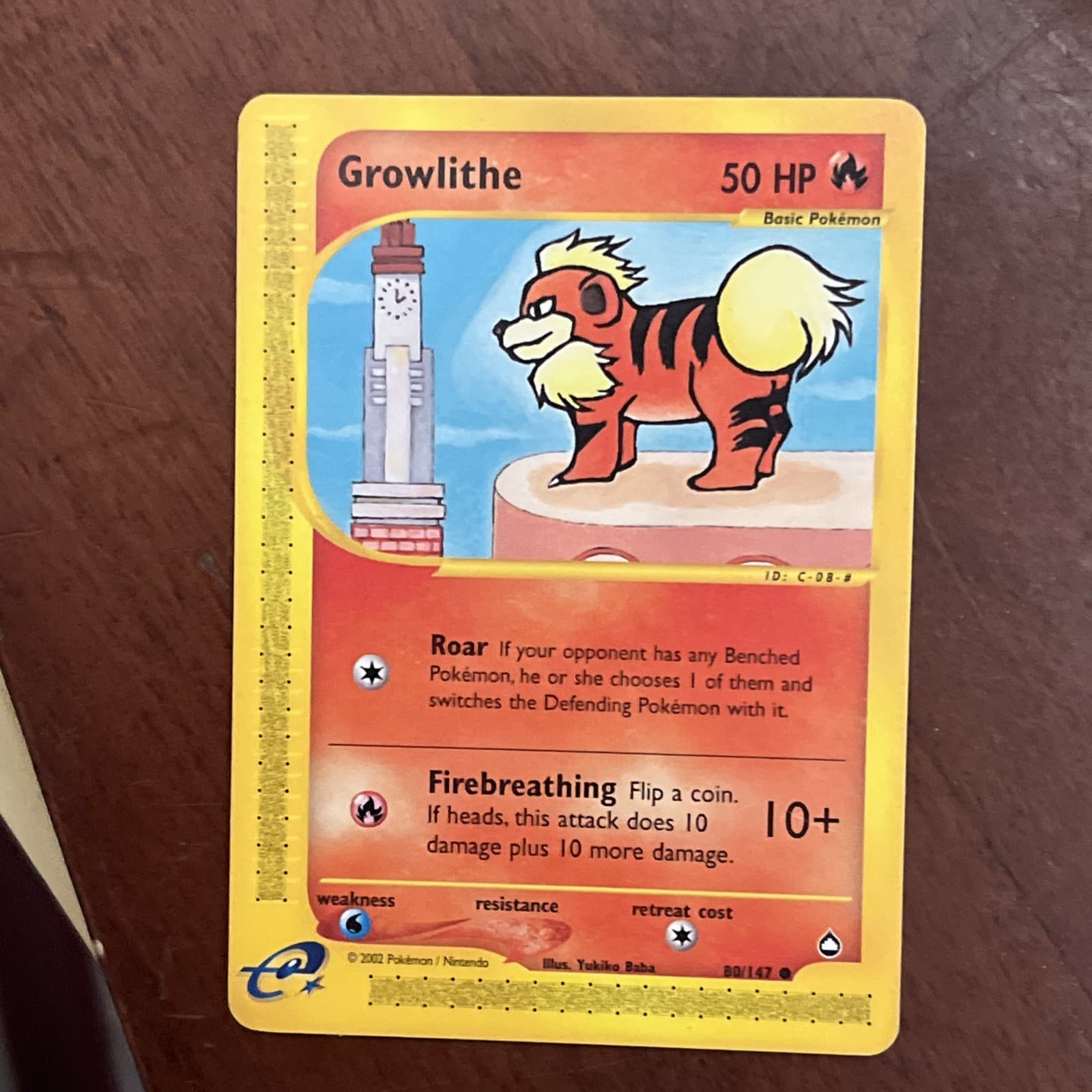 2003 Pokemon Aquapolis Growlithe #80/147