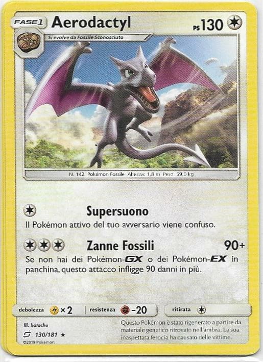POKEMON AERODACTYL 130/181 RARA GIOCO DI SQUADRA THE REAL_DEAL SHOP