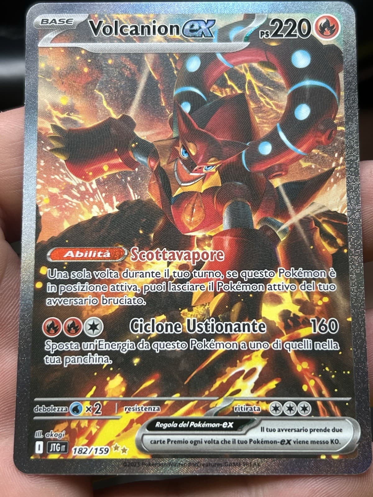 Carta Pokemon Volcanion Ex Alternative Art SAR 182/159 Avventure Insieme MINT