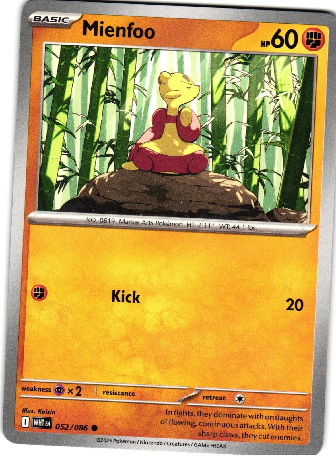 Mienfoo 52/86 Pokemon SV: White Flare