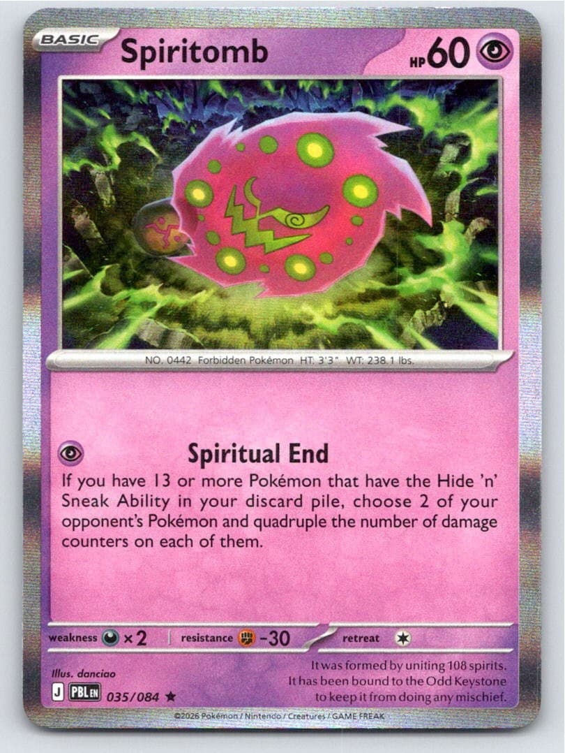 2026 POKEMON SPIRITOMB PITCH BLACK 035/084 HOLO RARE NM A34083 FREE S&H
