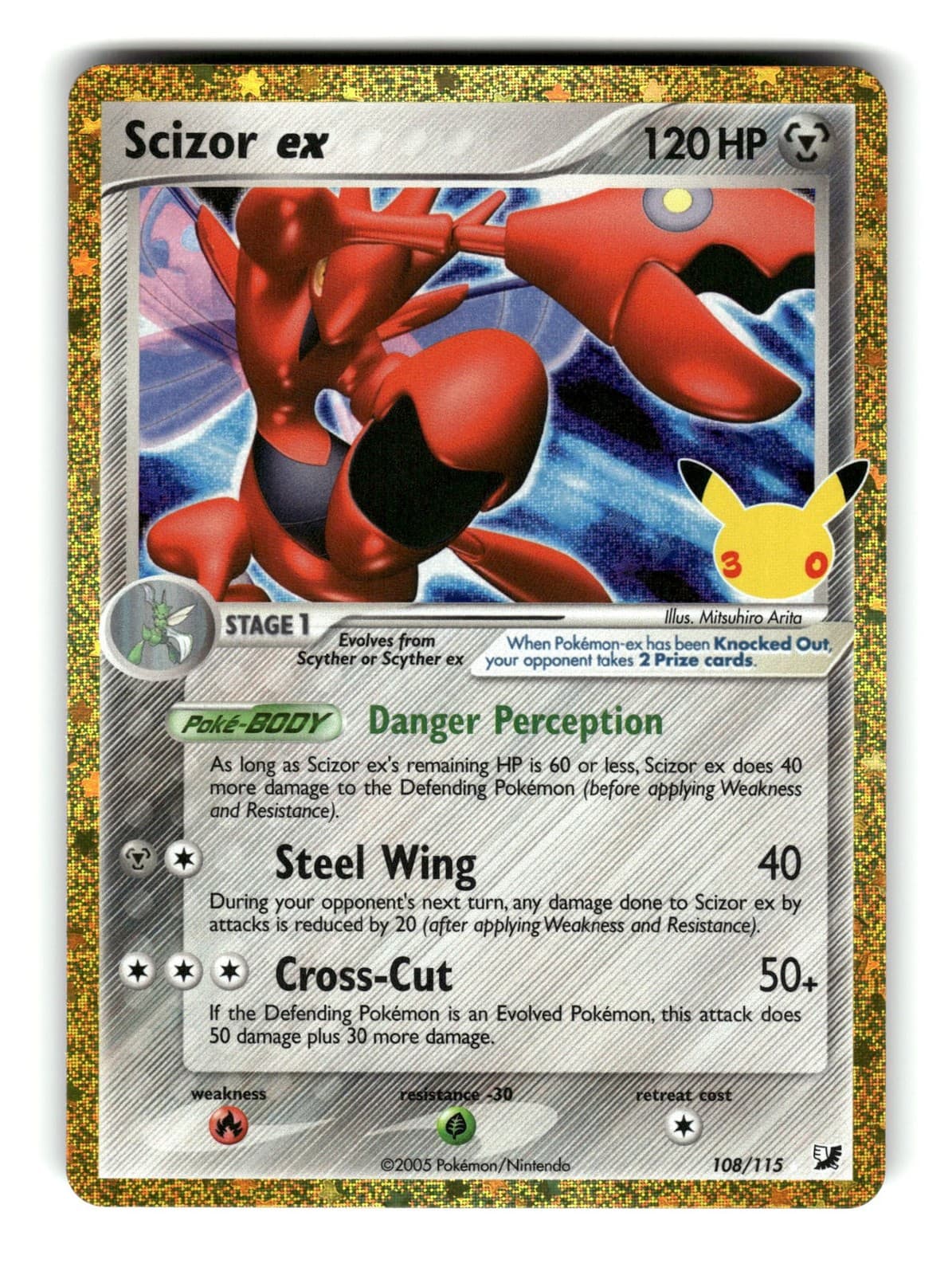 Pokemon Scizor ex 108/115 ME: 30th Celebration Classic Collection CCol Near Mint