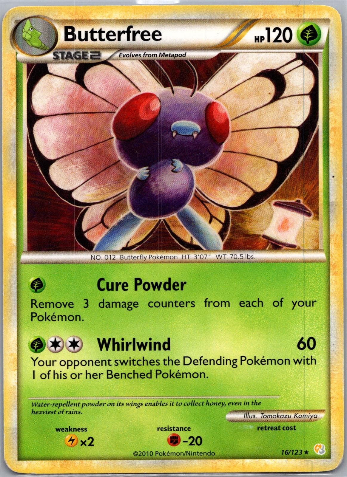 Butterfree 16/123 Rare HeartGold & SoulSilver Pokemon Lightly Played