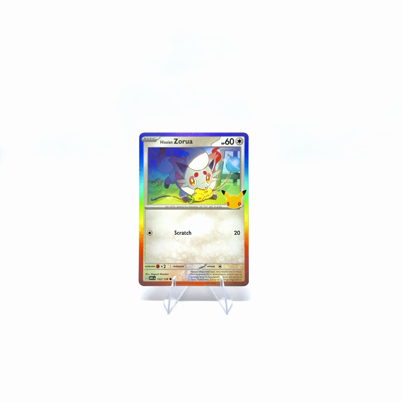 Pokémon Hisuian Zorua 122/128 30th Celebration Holo NM