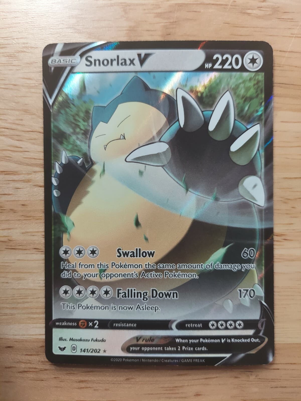 Snorlax V 141/202 - Sword & Shield NM Ultra Rare Pokémon Card