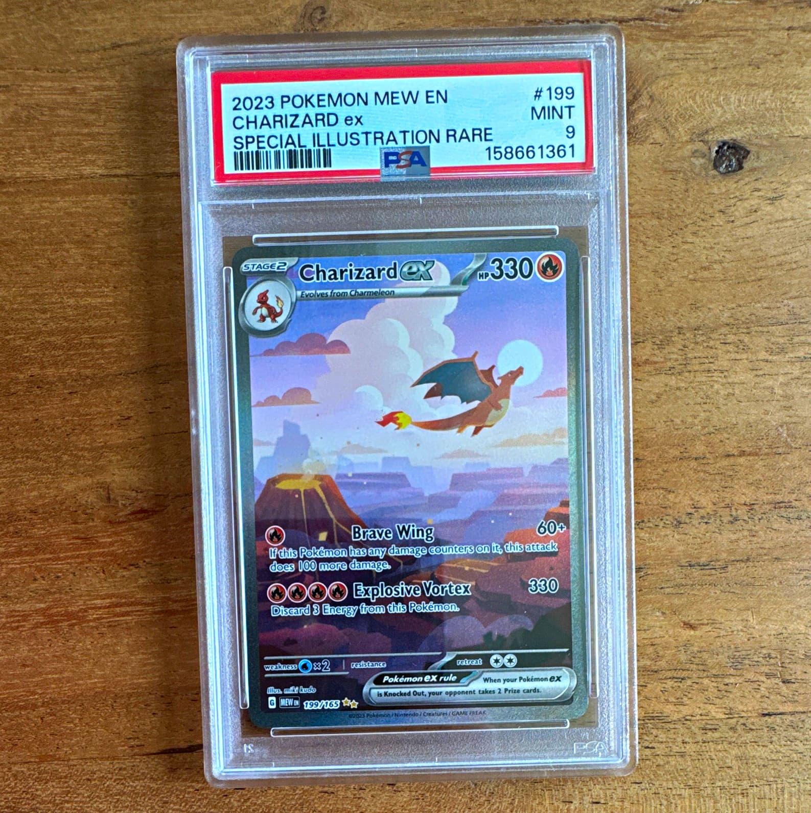 Pokémon Charizard ex 199/165 SV 151 Special Illustration Rare Holo PSA 9