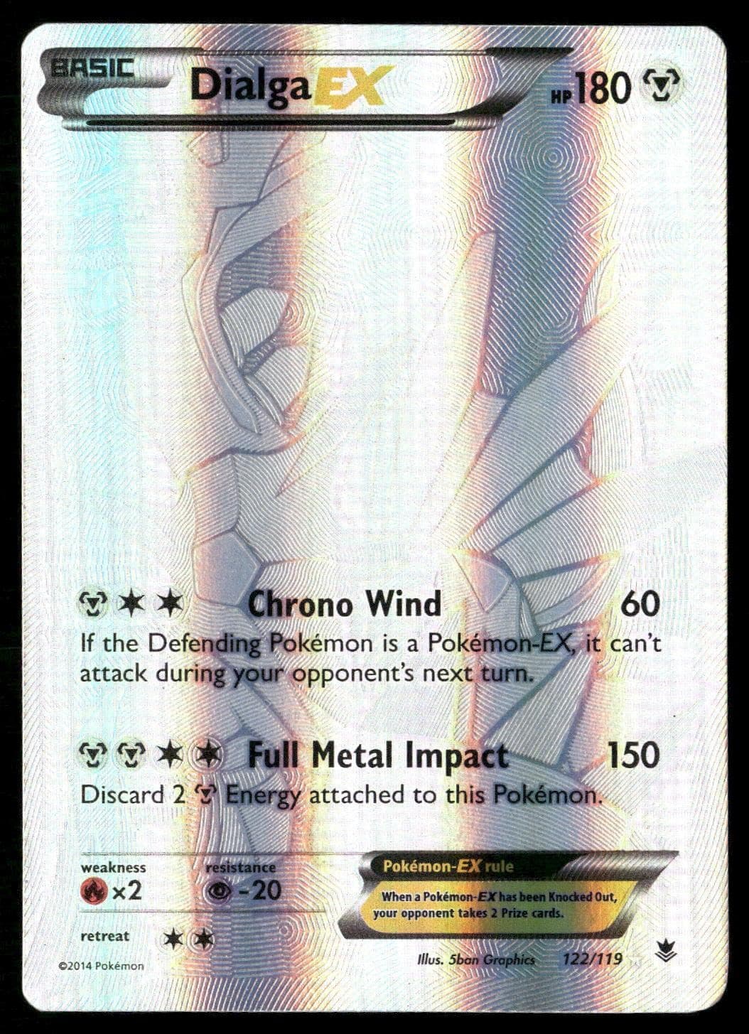 Dialga EX 122/119 Secret Rare Phantom Forces Pokemon Holo NM-/LP+