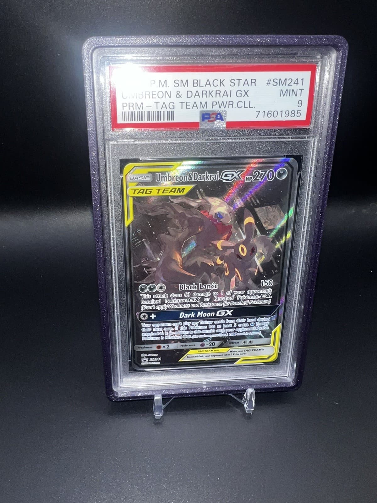 Pokemon Umbreon Darkrai GX SM241 PSA 9 Tag Team Powers Collection Promo Holo
