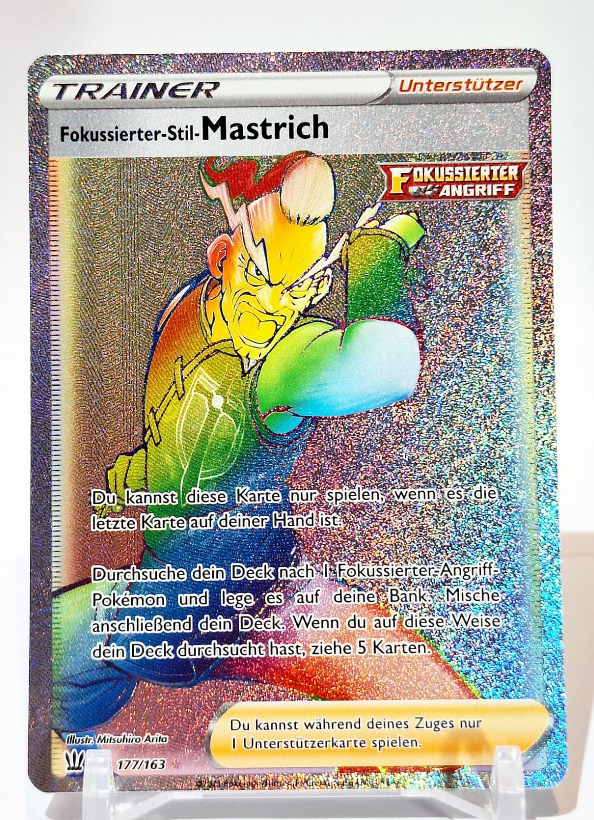 Pokemon Fokussierter-Stil-Mastrich 177/163 Kampfstile Rainbow Rare Deutsch NM