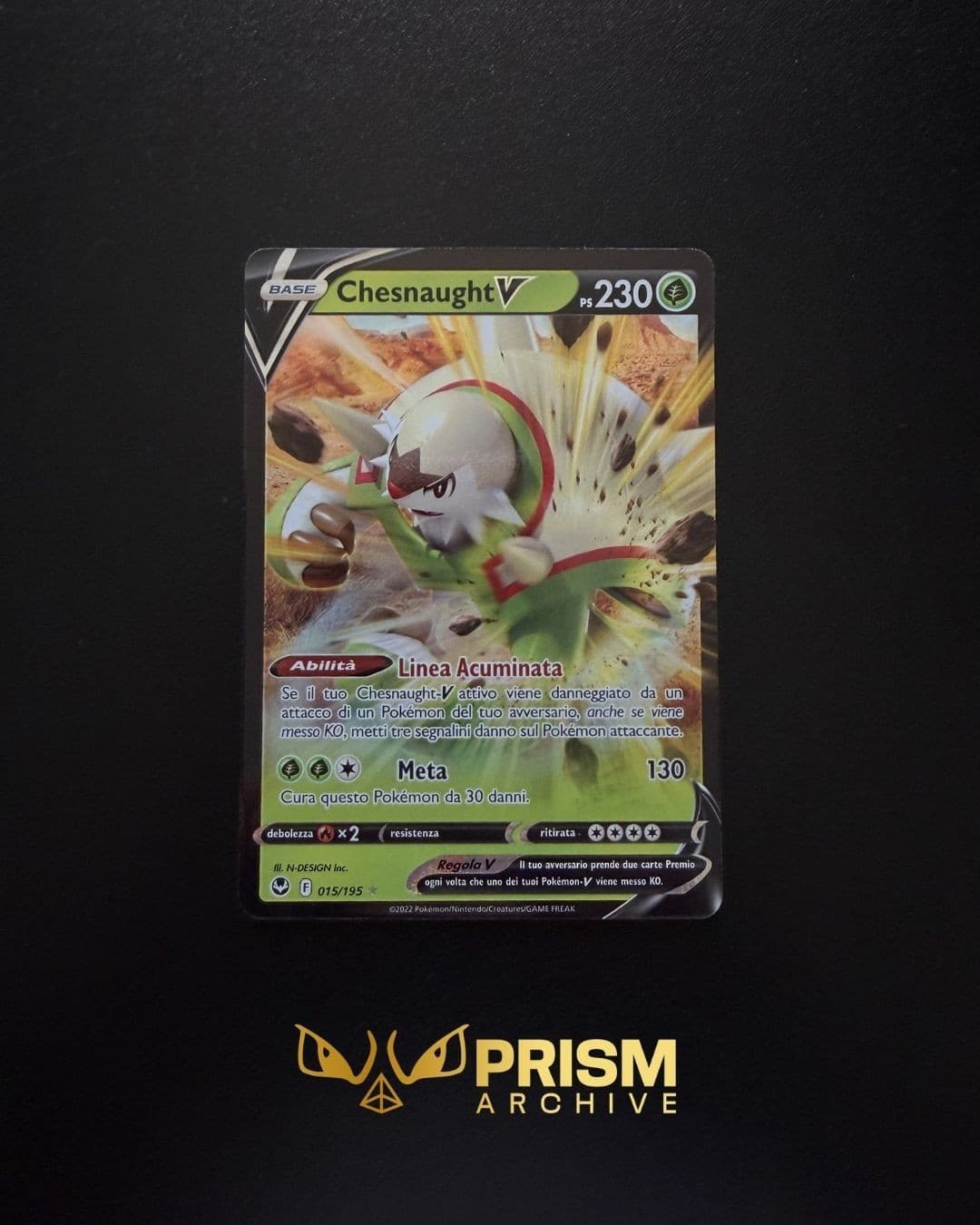 CHESNAUGHT V 15/195 SET TEMPESTA ARGENTATA IT POKEMON NEAR MINT PRISM ARCHIVE