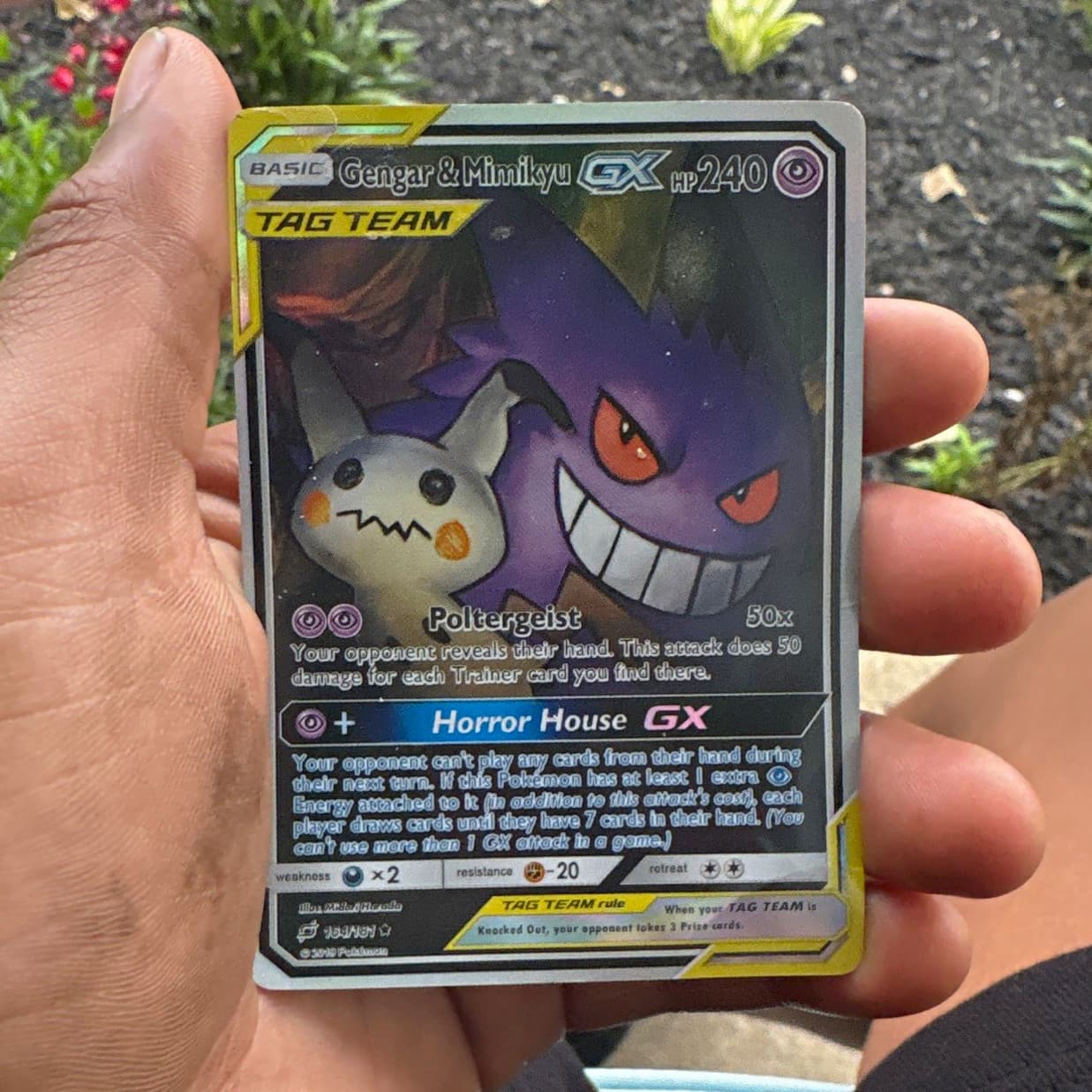 Gengar & Mimikyu GX TAG TEAM GX Full Art Holo Ultra Rare SM Team Up 165/181