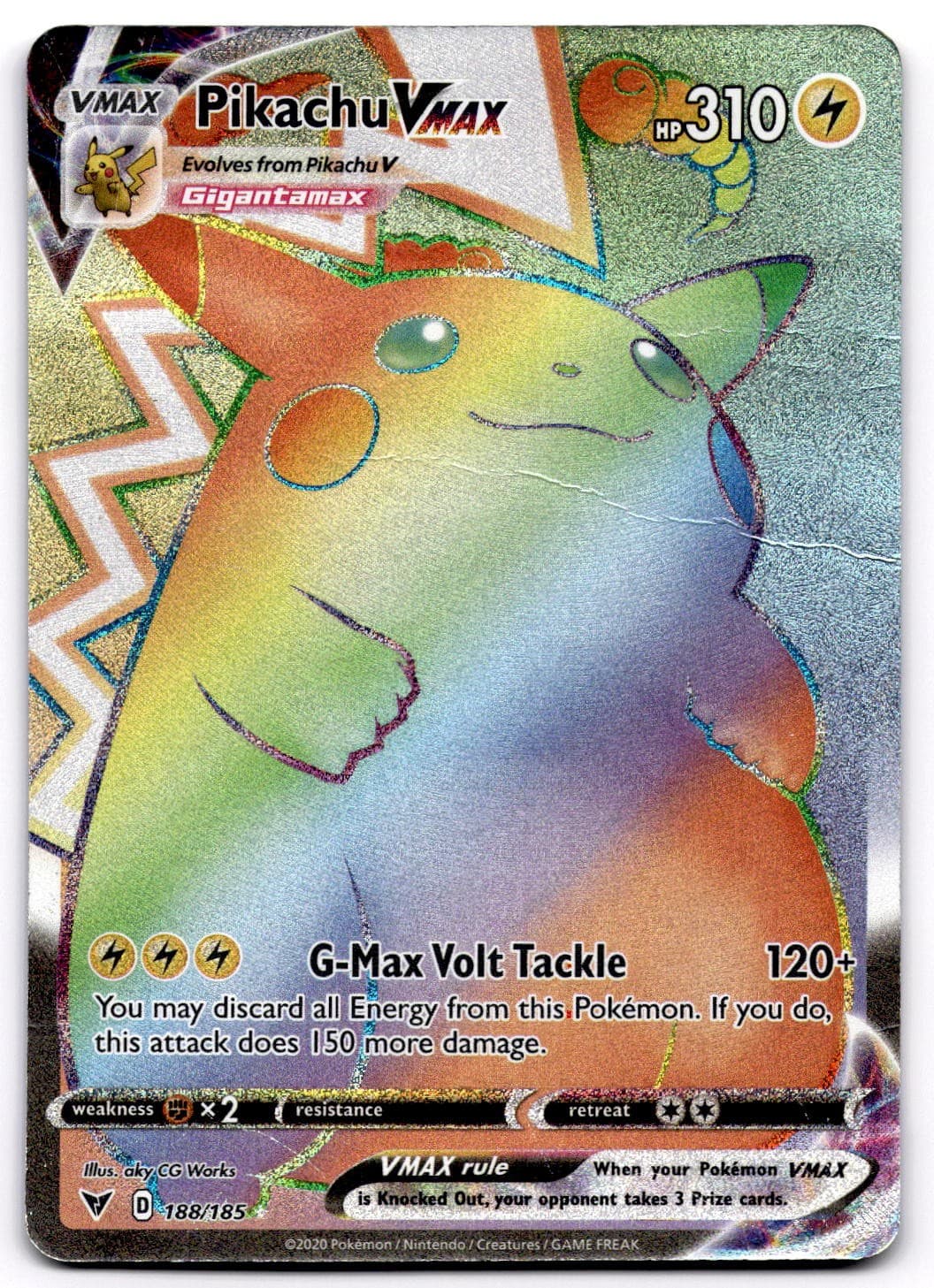 Pikachu VMAX 188/185 SWSH Vivid Voltage Secret Rare Pokemon Card - HP