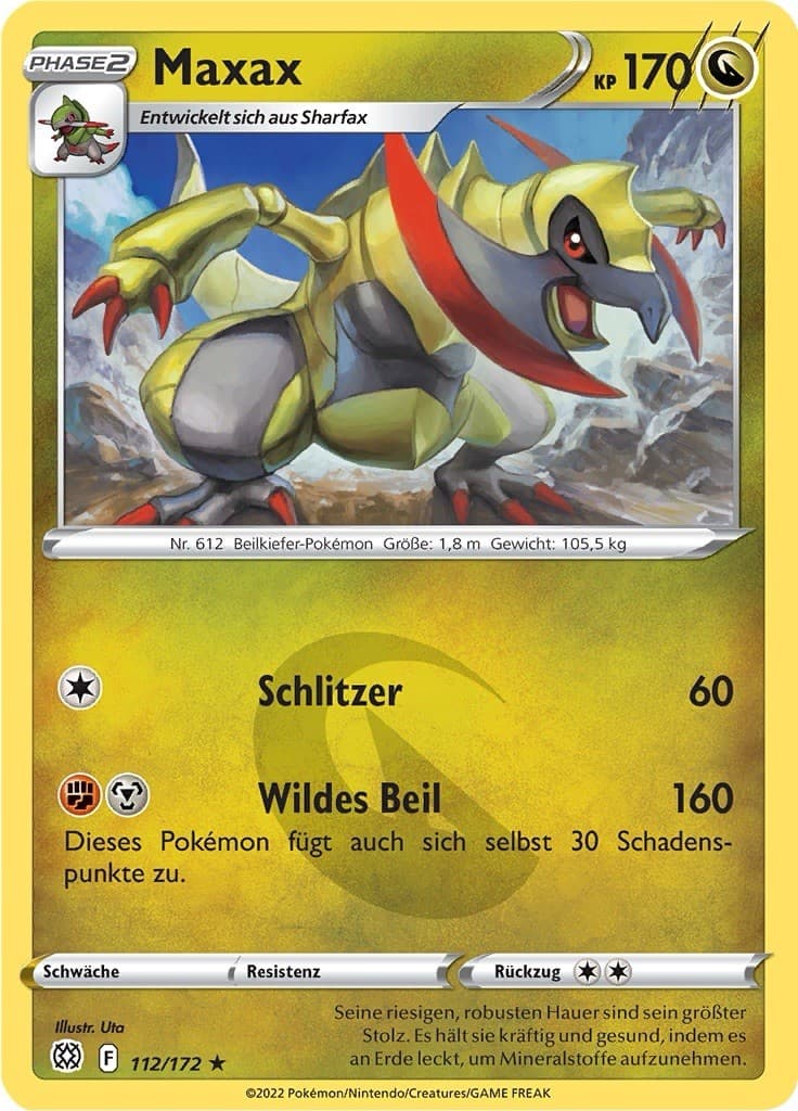 112/172 Maxax - Strahlende Sterne NON HOLO Pokémon Karte Deutsch