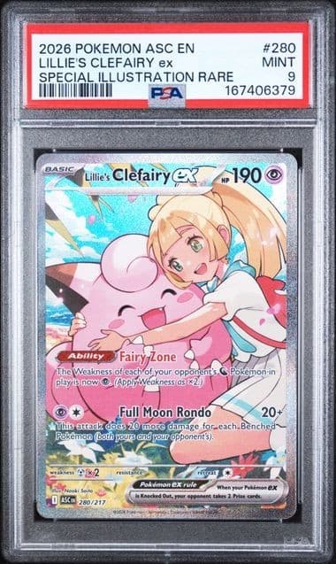 2026 Ascended Heroes Lillie's Clefairy ex Special Illustration PSA 9 #280/217