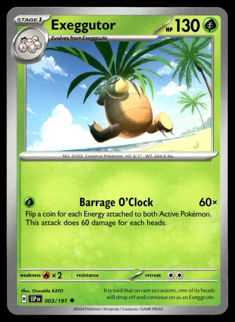 Exeggutor 3/191 Pokemon Card Surging Sparks Uncommon 130 HP Near Mint NB