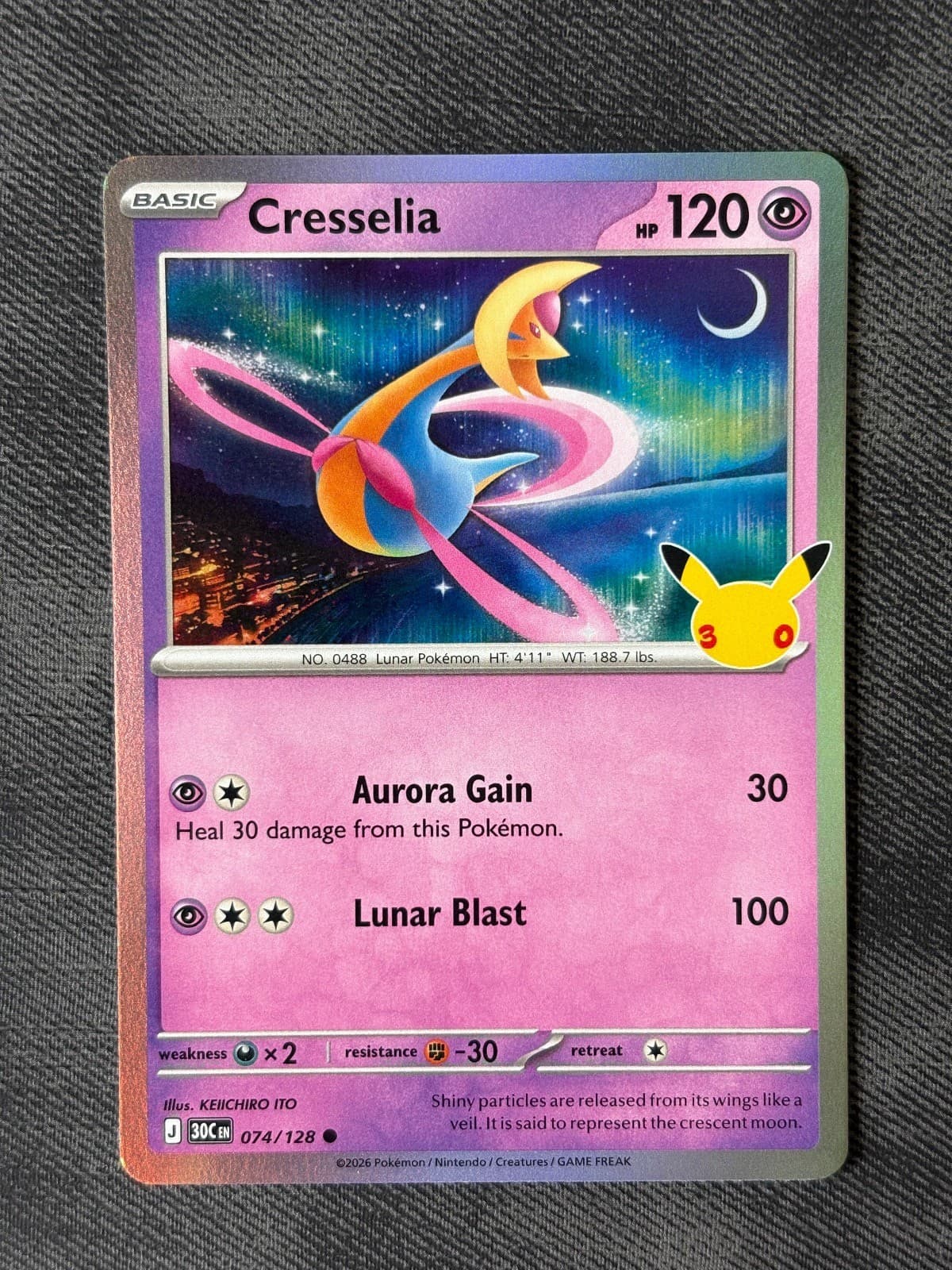 Cresselia 074/128 ME: 30th Celebration Pokemon Holo Near Mint