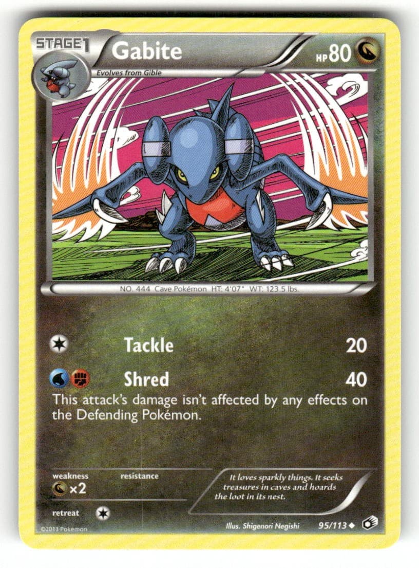 Gabite 95/113 Uncommon Legendary Treasures Pokemon Lightly Played