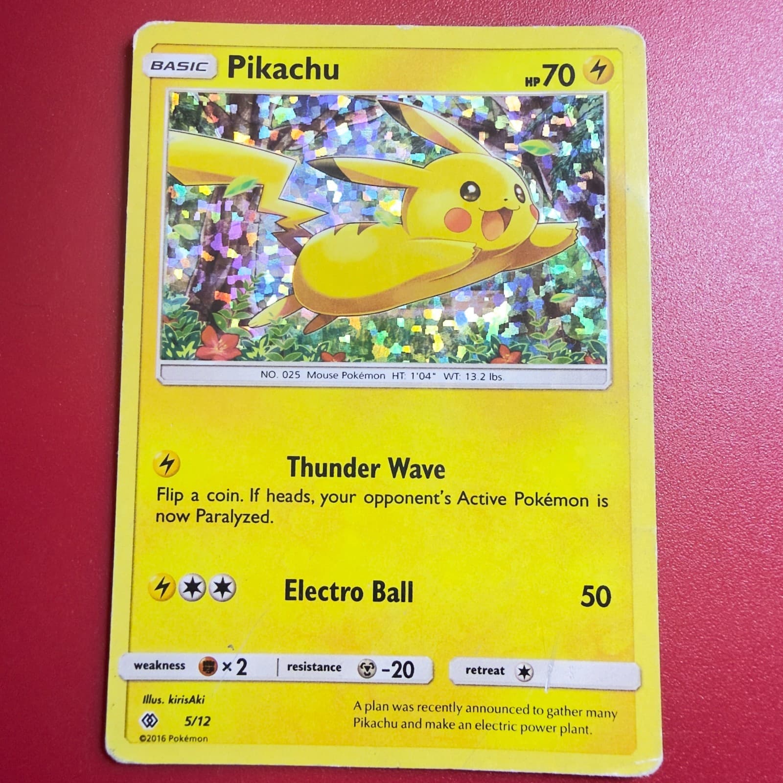 2016 Pokemon McDonalds Pikachu Holo 5/12 20th Anniversary Promo HP