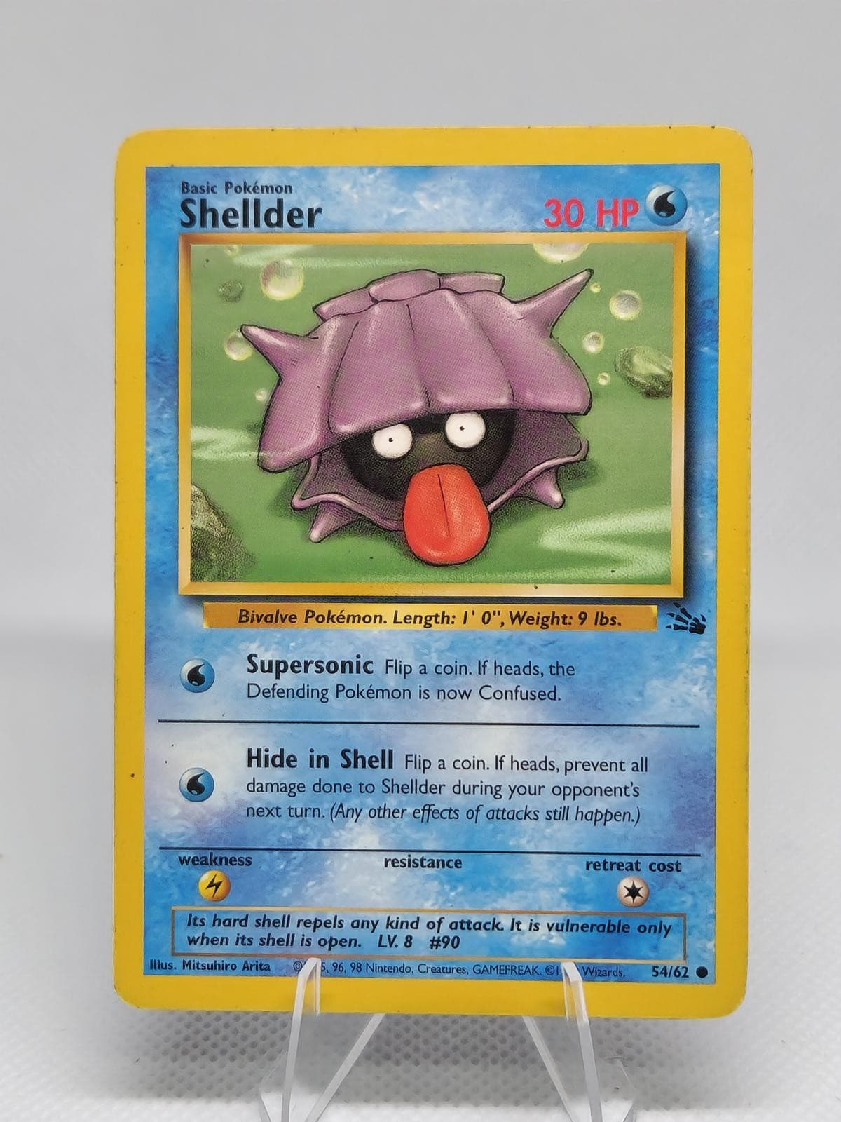 Shellder 54/62 Common Fossil Pokemon Unlimited Moderately Played