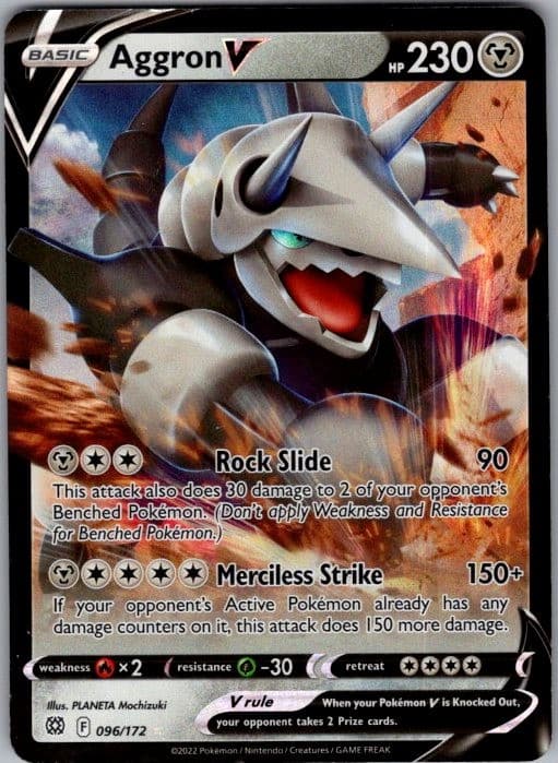 BRILLIANT STARS AGGRON V 096/172 UR POKEMON HOLO HP