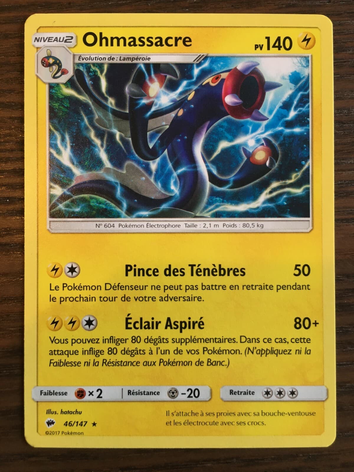 Carte Pokémon RARE Ohmassacre 46/147 SL3 Soleil & Lune Ombres Ardentes FR NEUF