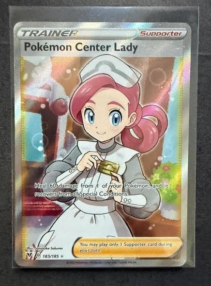 Pokemon Center Lady (Full Art) 185/185 Swsh04: Vivid Voltage Holo