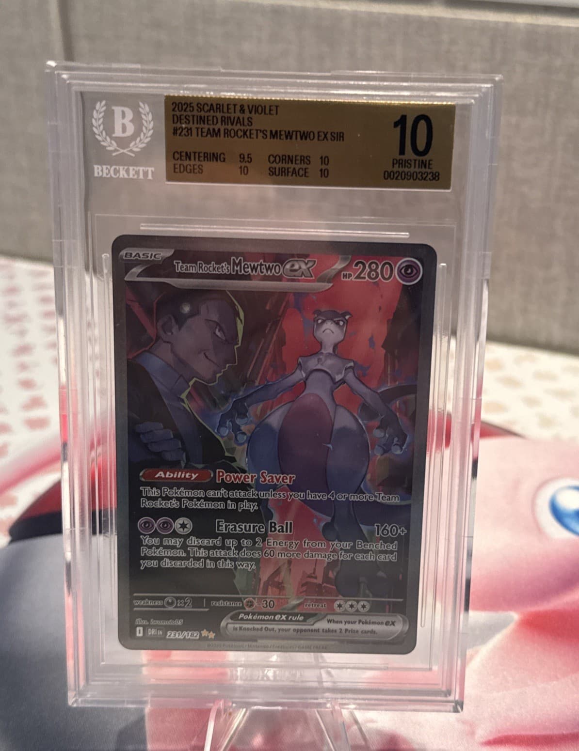 Pokemon Team Rocket's Mewtwo ex Destined Rivals SIR #231 BGS 10 Pristine!
