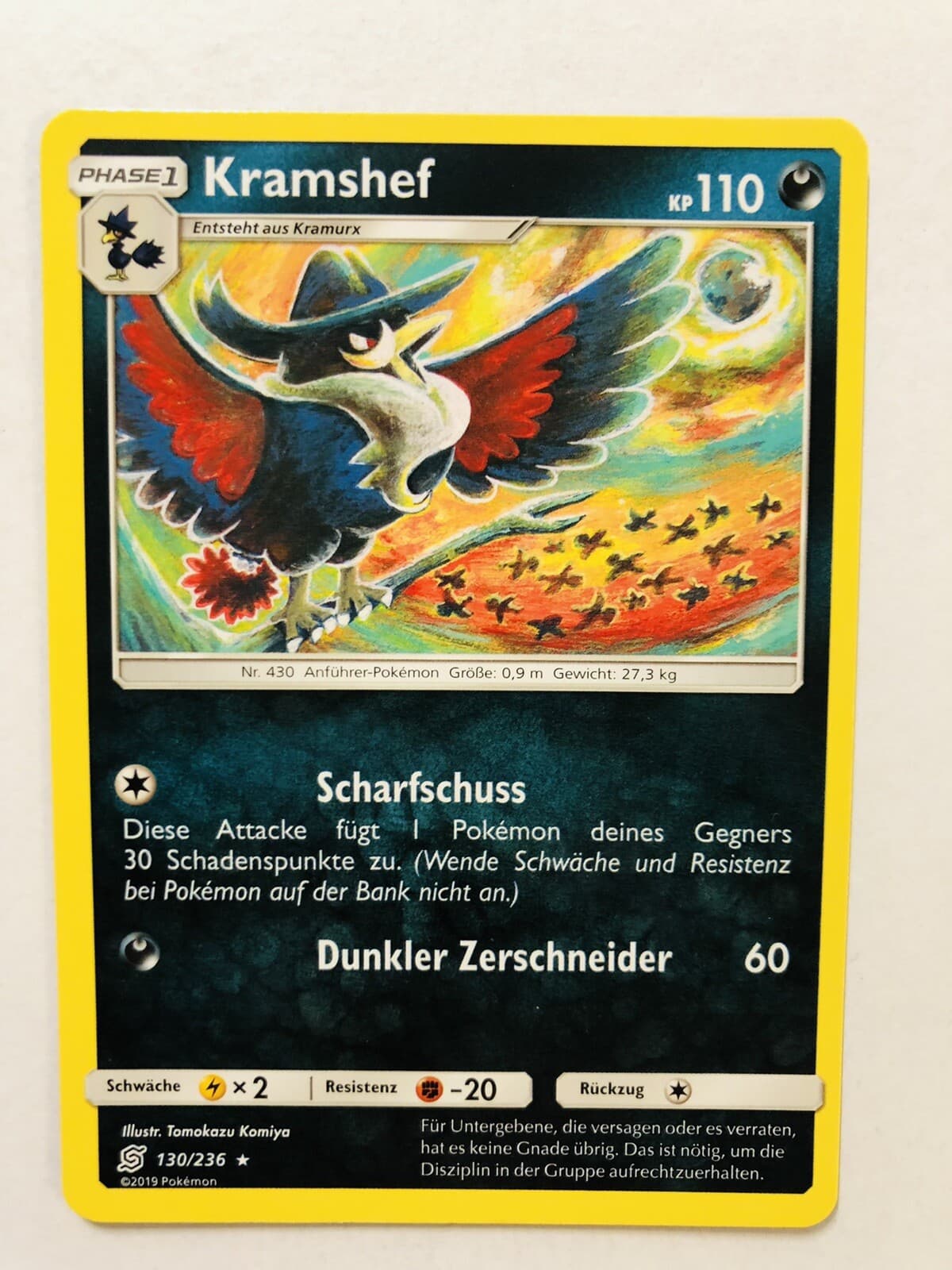 Pokemon Karte Kramshef 130/236 Bund der Gleichgesinnten Deutsch